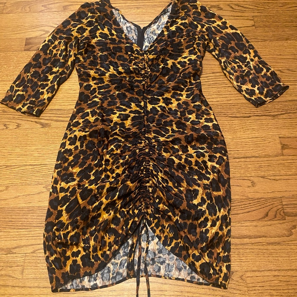Zara animal print ruched mini dress - Picture 10 of 13